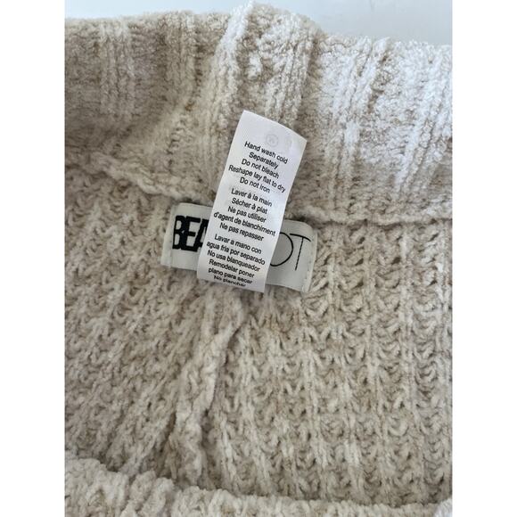 Beach Riot Rayne Sweater Pants Women M Cream Wide Legs Waffle Knit Stretch - Picture 4 of 11